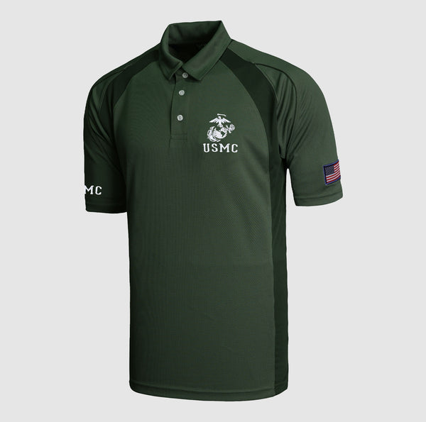 Polyester Olive Polo Shirts | USMC Dri Fit Performance polo