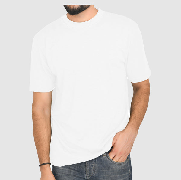 White Long and tall T Shirts - Round Neck Short Sleeves Big Casual wear Shirt 5XL Sizes