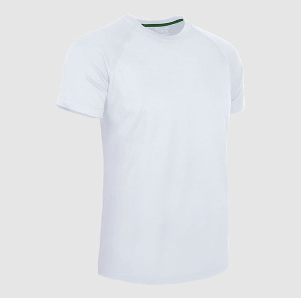 White Performance T-Shirts | Breathable 100% Polyester Round Neck Short Sleeve Shirt