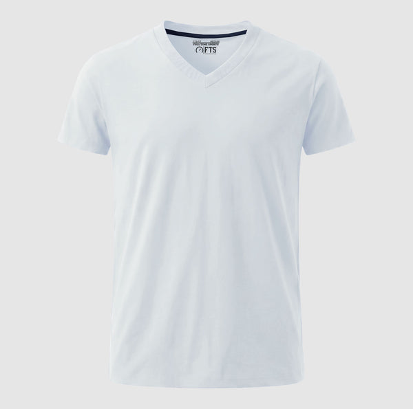 White V Neck Short Sleeve T-Shirts | Comfortable Half Sleeves V-Neck Shirts