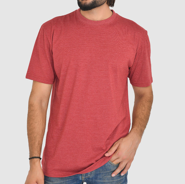 Wine Long and tall T Shirts - Round Neck Short Sleeves Big Casual wear Shirt 5XL Sizes
