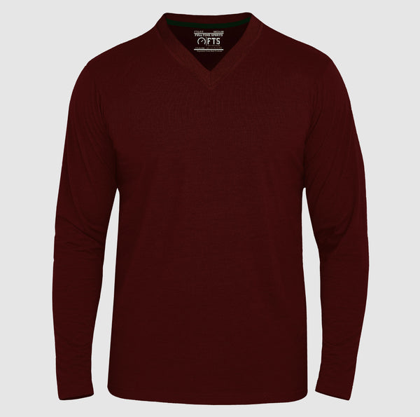 Full Sleeves T-Shirts | New Wine V Neck Full Sleeves Shirt