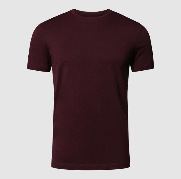 Wine Red Premium Quality  T Shirt | Round Neck Short Sleeve T-Shirts