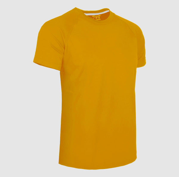 Yellow Performance T-Shirts | Breathable 100% Polyester Round Neck Short Sleeve Shirt