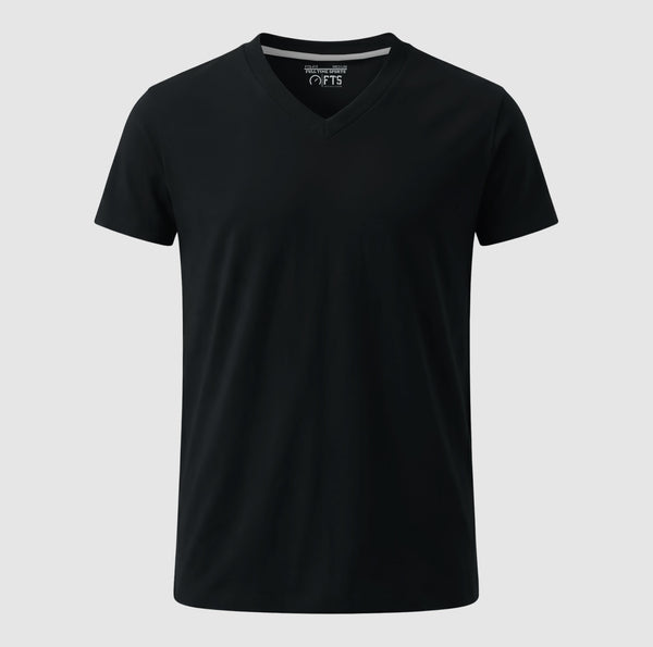Black V Neck Short Sleeve T-Shirts | Comfortable Half Sleeves V-Neck Shirts